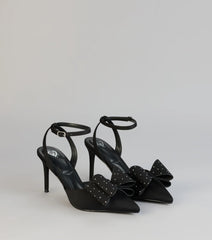 Glam Agenda Rhinestone Bow Pumps