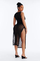 Cold Water Mesh Cover Up Dress - Black