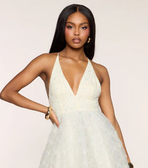 Lizza Sequin A-Line Mini Dress