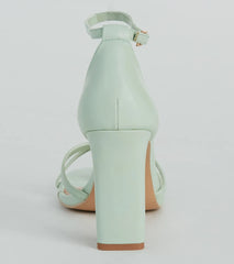 Being Pretty Strappy Faux Leather Block Heels