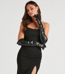 Edgy Sleek Faux Leather Gloves