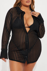 Island Breeze Cover Up Blouse - Black