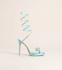 Spiral Sparkle Bow Stiletto Heels