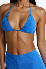 Marla Terry Cloth 2 Piece Boyshort Bikini Set - Blue
