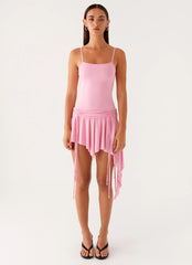 Lino Mini Dress - Baby Pink