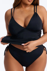 Under The Swift Breeze 2 Piece Tankini Set - Black