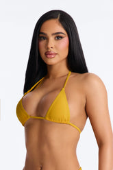 Maui Mix And Match Micro Triangle Bikini Top - Mustard