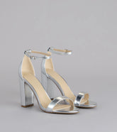 Shine On Cue Metallic Block Heels
