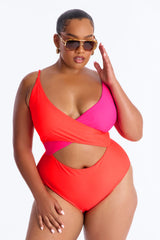 Zuma Beach 1 Piece Swimsuit - Orange/combo