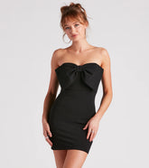 You're A Gift Bow Crepe Mini Dress