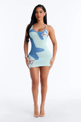 Aqua Atelier Crochet Swim Cover Up Dress - Blue/combo