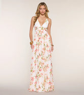 May Floral Chiffon A-Line Formal Dress