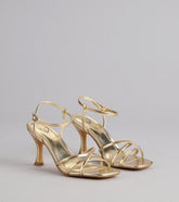 Shine Hour Metallic Strappy Stiletto Heels
