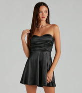 Be Your Sweetheart Satin Lace-Up Skater Dress