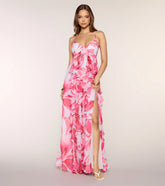 Annalise Floral Ruffle Formal Dress