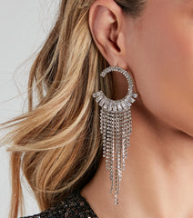 Dream Glam Rhinestone Fringe Earrings