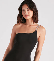 Ellen Formal Rhinestone Strap Long Dress