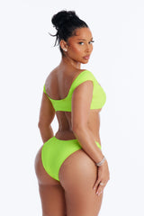 Beach Princess 2 Piece Off Shoulder Bikini Set - Yellow