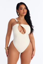 Perfect Waves Hardware Cutout 1 Piece Swimsuit - White