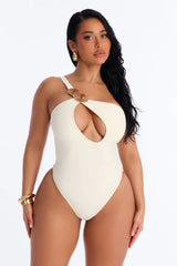 Perfect Waves Hardware Cutout 1 Piece Swimsuit - White