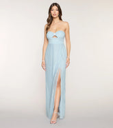 Gaia Strapless A-Line Slit Formal Dress