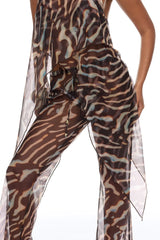 Golden Getaway Mesh Swim Cover Up - Brown/combo