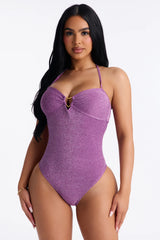 Sea You Soon 1 Piece Swimsuit - Purple
