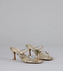 Butterfly Kisses Rhinestone Metallic Heels