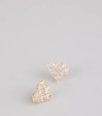 Heart Eyes Cubic Zirconia Stud Earrings
