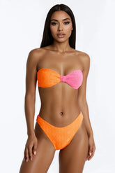 No Worries 2pc Bandeau Bikini - Orange/combo