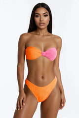 No Worries 2pc Bandeau Bikini - Orange/combo