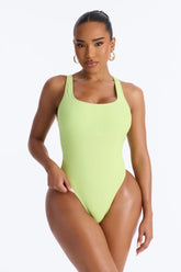 Donna Sleeveless Scoop Neck 1 Piece Swimsuit - Green