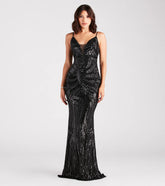 Pauline Formal Sequin Draped Bead Bodycon Dress