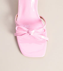 Glossy Glam Bow Strap Stiletto Heels