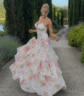 Anastasia Floral Chiffon A-Line Formal Dress