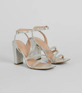 Glam On The Line Rhinestone Block Heels