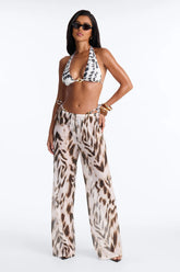 No One Does It Better Bikini And Coverup Pants - White/combo