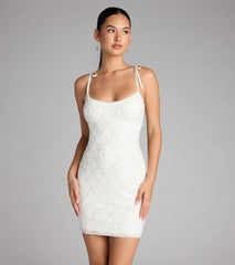 Marleen Sequin Pearl Bow Mini Dress