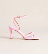 Glossy Glam Bow Strap Stiletto Heels