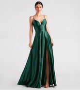 Anya Satin Sleeveless A-line Formal Dress