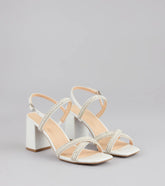 Shine All Night Pearl Rhinestone Block Heels