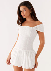 Vida Off Shoulder Mini Dress - White