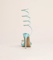 Spiral Sparkle Bow Stiletto Heels