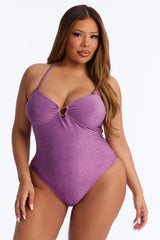 Sea You Soon 1 Piece Swimsuit - Purple