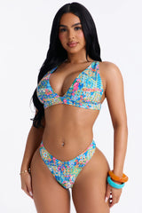 Aqua Mirage 2 Piece Triangle Bikini Set - Blue/combo