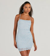 Modern Love Lace-Up Lace Glitter Mini Dress