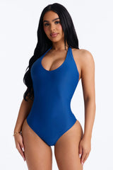 Summer Fling Scoop Neck 1 Piece Swimsuit - Indigo