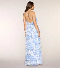 Steffanie Floral Chiffon Formal Dress
