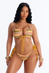 Baddie Alert 2 Piece Crochet Bralette Bikini Set - Multi Color