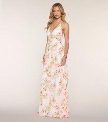May Floral Chiffon A-Line Formal Dress